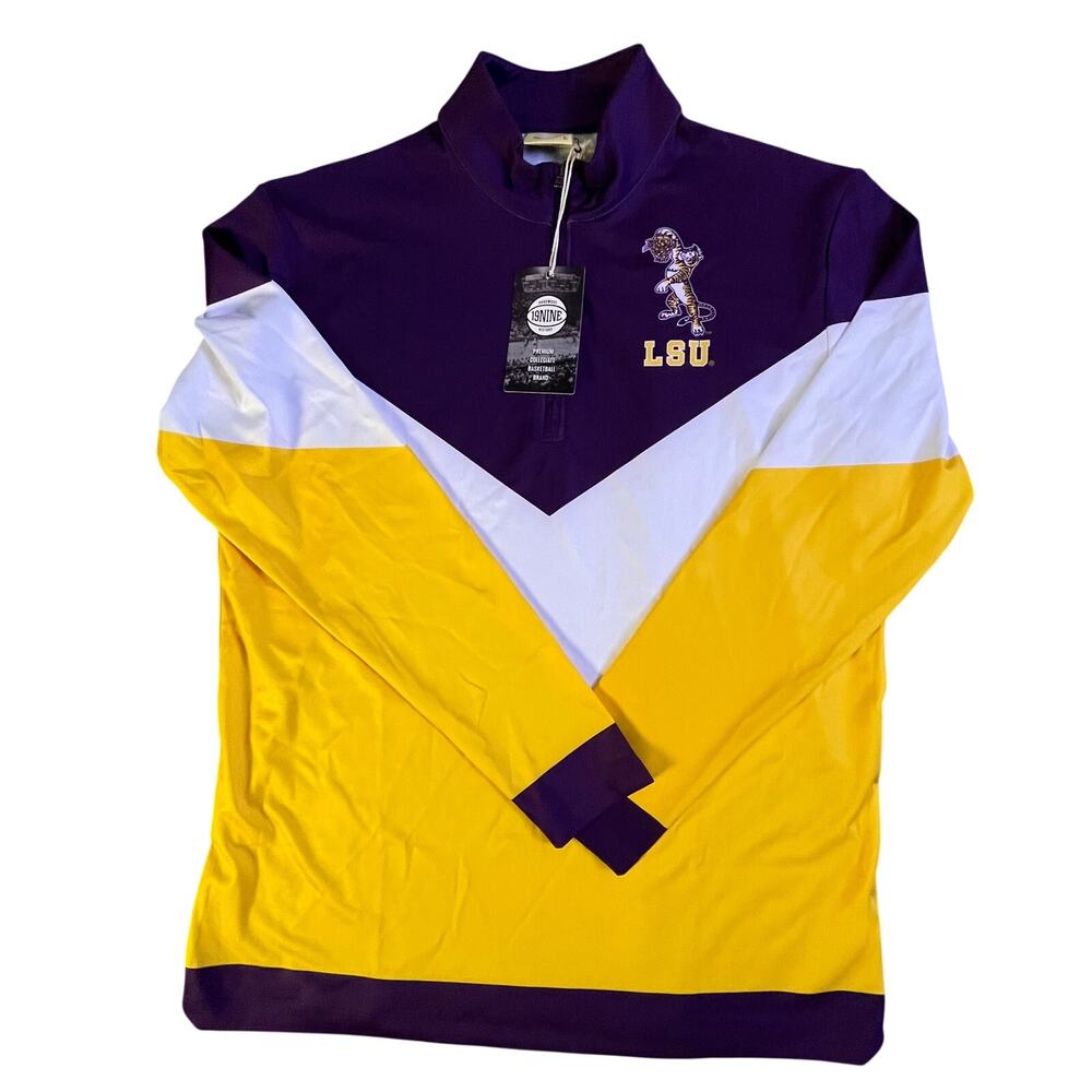 LSU Tigers 19Nine Quarter Zip Pullover Jacket Purple Gold Men’s medium
